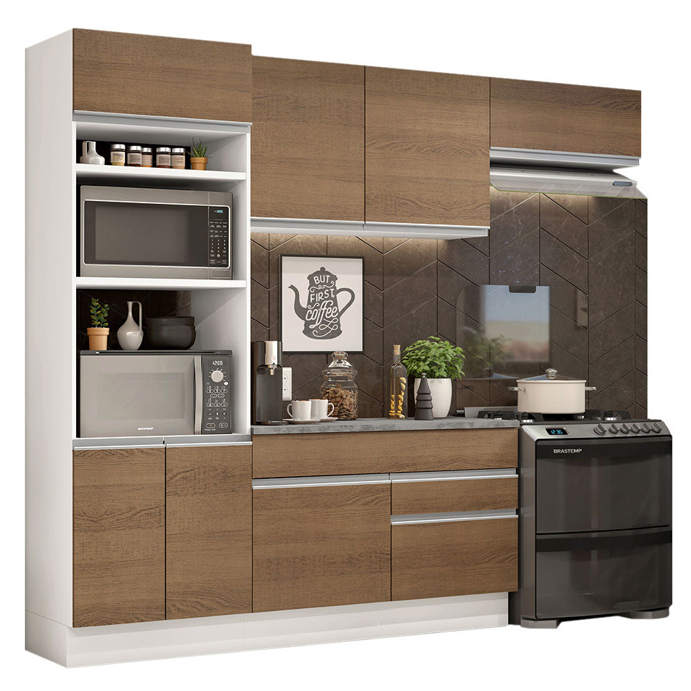 Cocina Integral Glamy 2.70 m con Encimera Blanco/Marrón 14