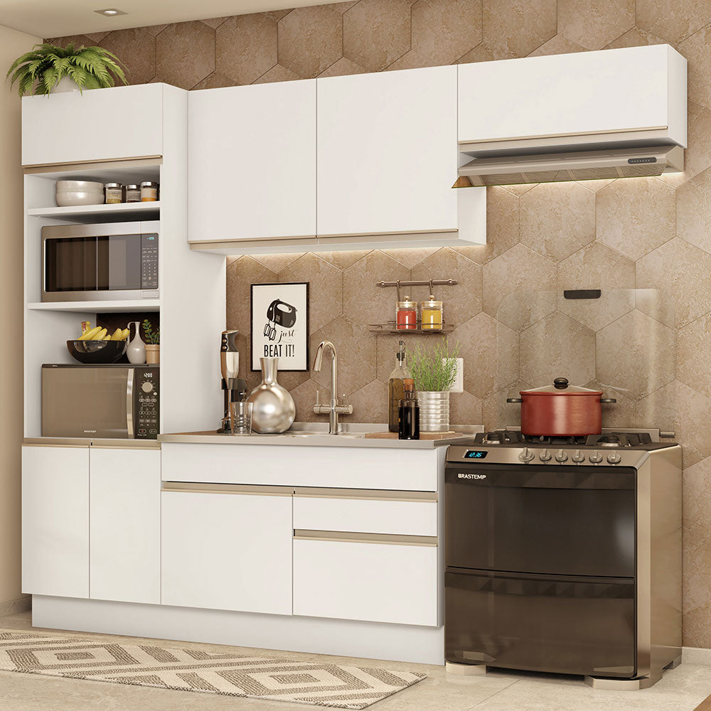 Cocina Integral Glamy 2.70 Metros Blanco 15