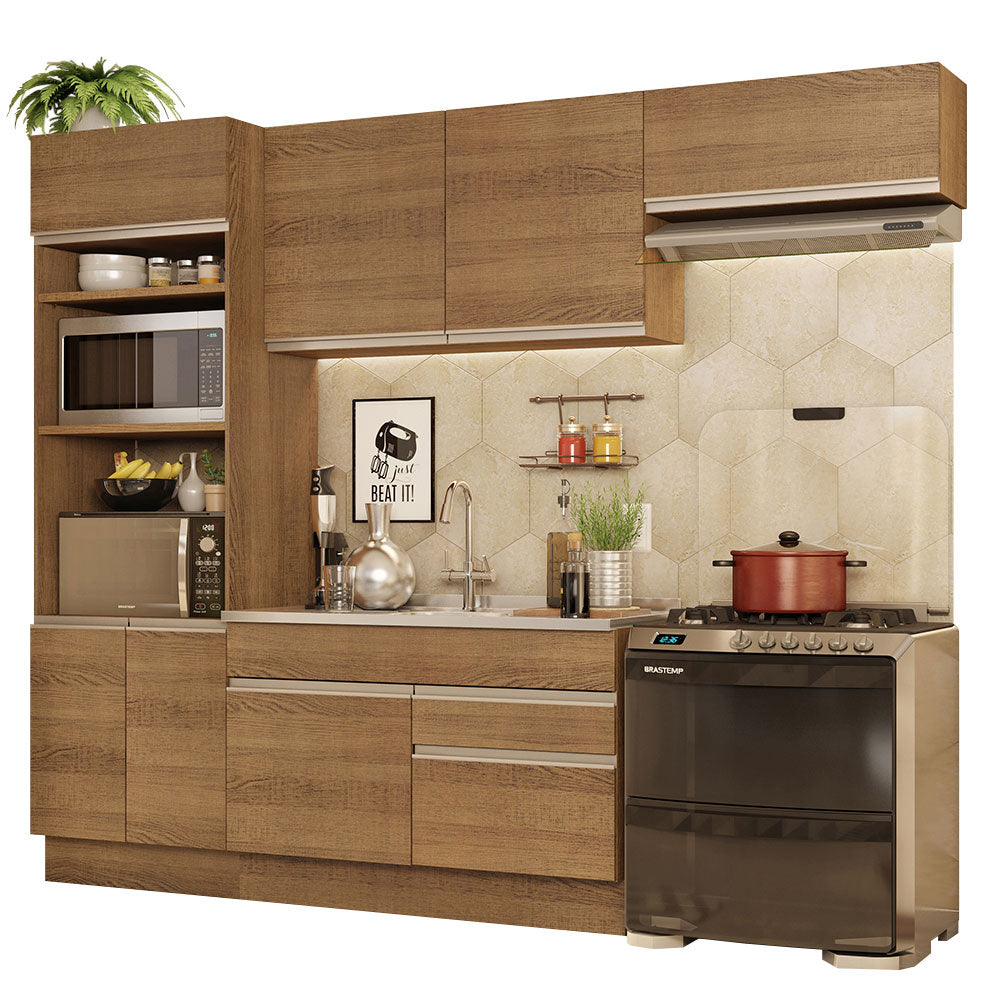 Cocina Integral Glamy 2.70 Metros Marrón 15