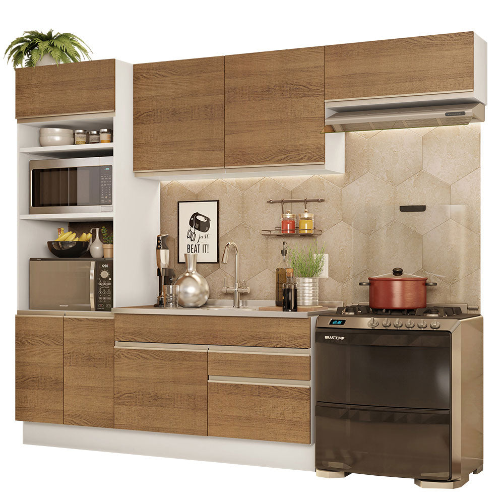 Cocina Integral Glamy 2.70 Metros Blanco/Marrón 15