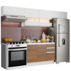 Cocina Integral Marina 2.80 Metros Blanco/Marrón/Blanco