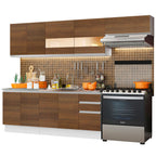 Cocina Integral Marcela 2.80 Metros Blanco/Marrón
