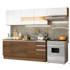 Cocina Integral Marcela 2.80 Metros Marrón/Marrón/Blanco