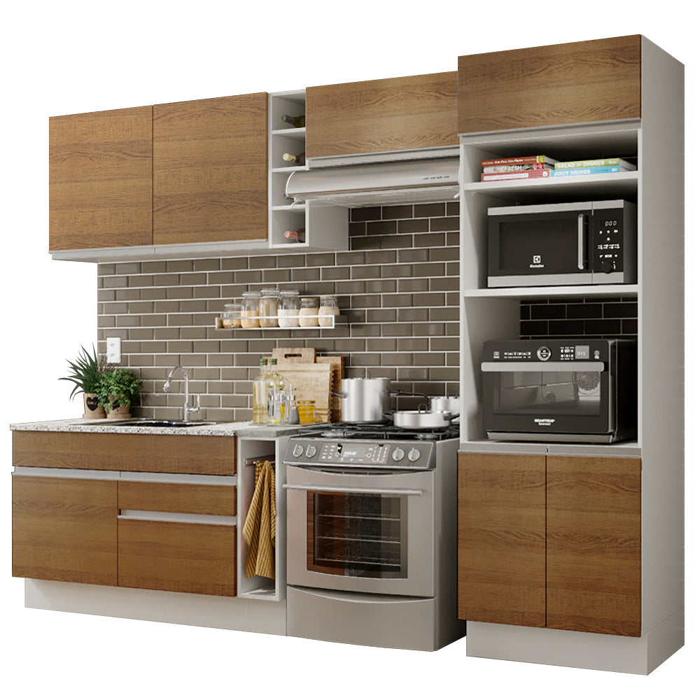 Cocina Integral Cristal 2.90 Metros Blanco/Marrón 10