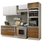 Cocina Integral Cristal 2.90 Metros Blanco/Marrón/Blanco 10