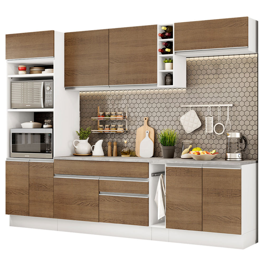 Cocina Integral Vicenza 2.90 m con Encimera Blanco/Marrón 12