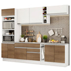 Cocina Integral Vicenza 2.90 m con Encimera Blanco/Marrón/Blanco 12