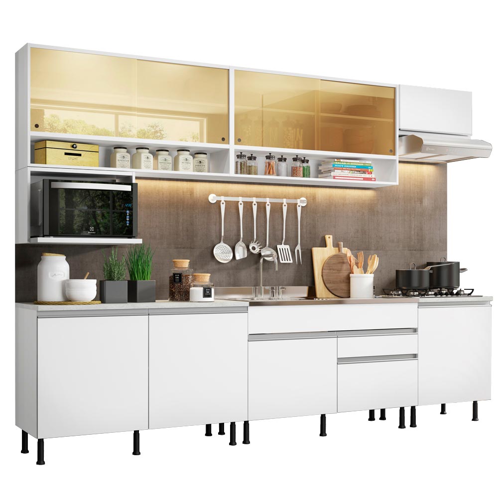 Cocina Integral Verona 3.00 Metros SR Blanco