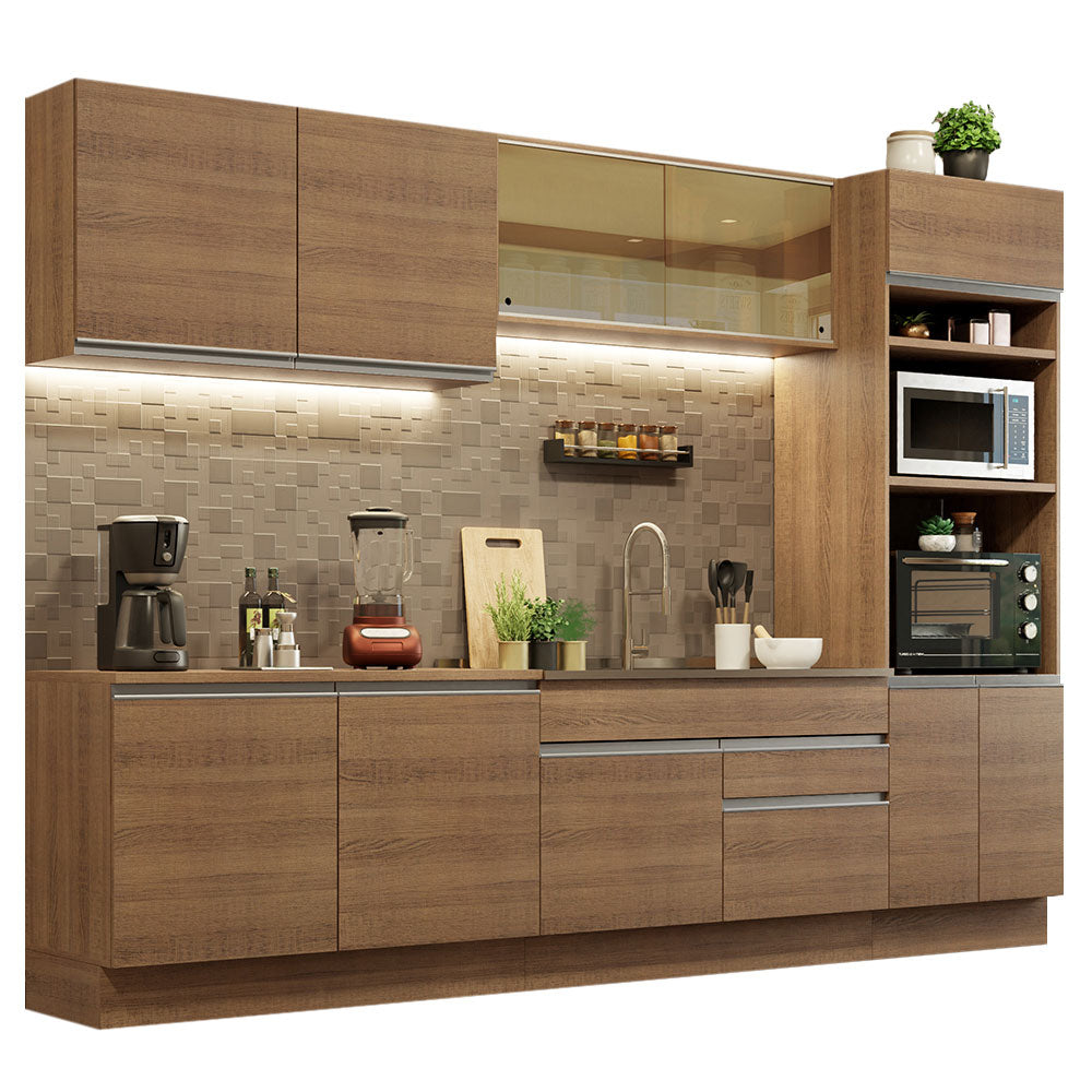 Cocina Integral Glamy 3.10 Metros Marrón 01