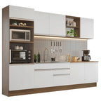 Cocina Integral Glamy 3.10 Metros Marrón/Blanco 02