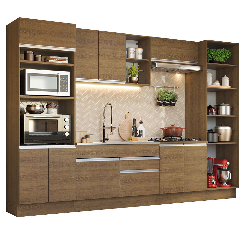 Cocina Integral Glamy 3.30 Metros Marrón