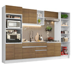 Cocina Integral Glamy 3.30 Metros Blanco/Marrón