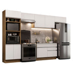 Cocina Integral Glamy 3.50 Metros Marrón/Blanco