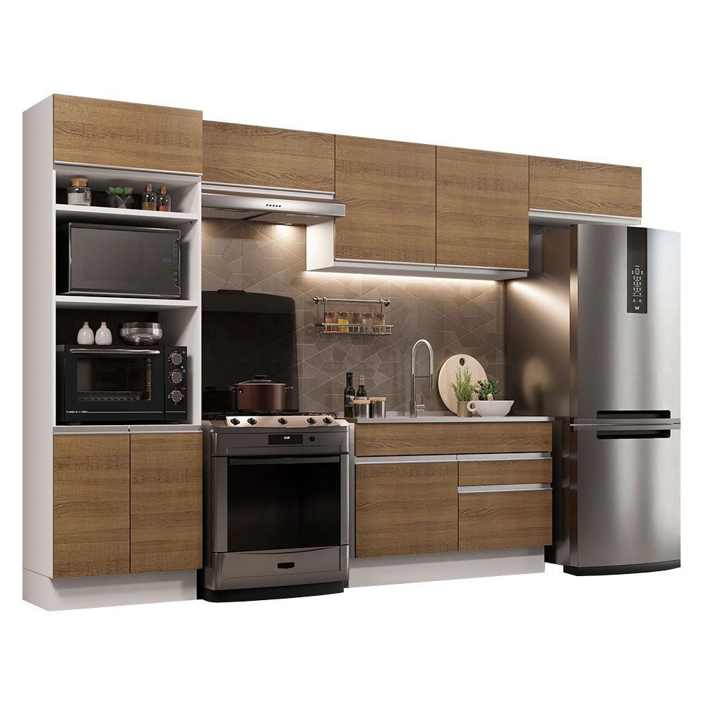 Cocina Integral Glamy 3.50 Metros Blanco/Marrón