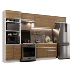 Cocina Integral Glamy 3.50 Metros Blanco/Marrón