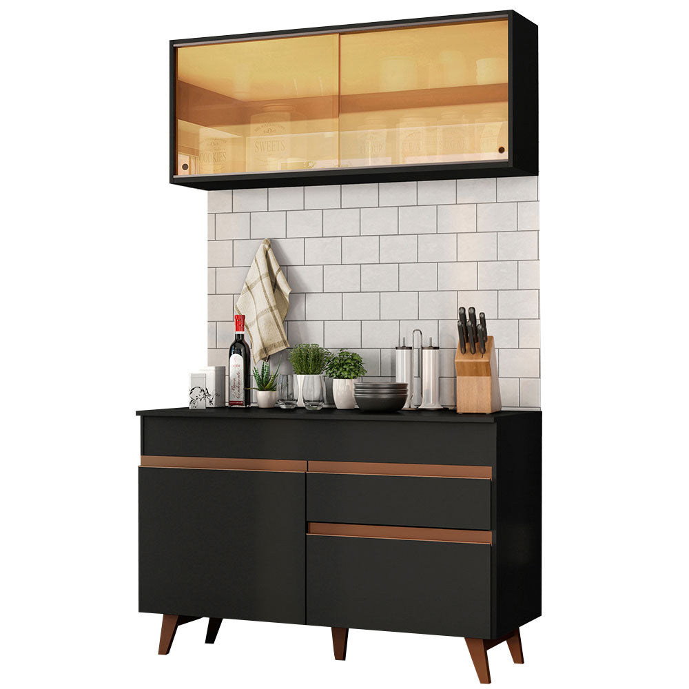 Cocina Integral Reims 1.20 m con Encimera Negro 01