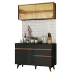 Cocina Integral Reims 1.20 m con Encimera Negro/Marrón 01