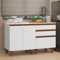 Kit 2 Muebles de Cocina Bajos Reims 1.30 m con Encimera