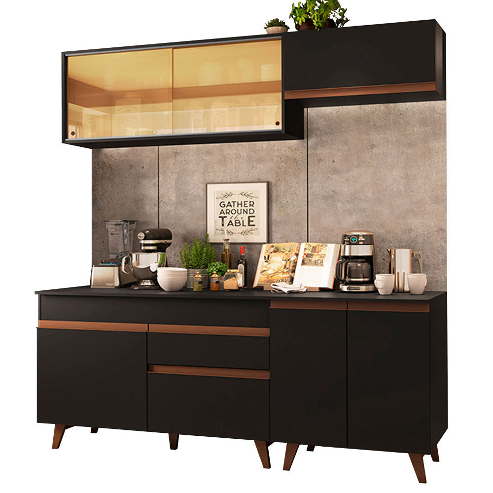 Cocina Integral Reims 1.90 m con Encimera Negro 01
