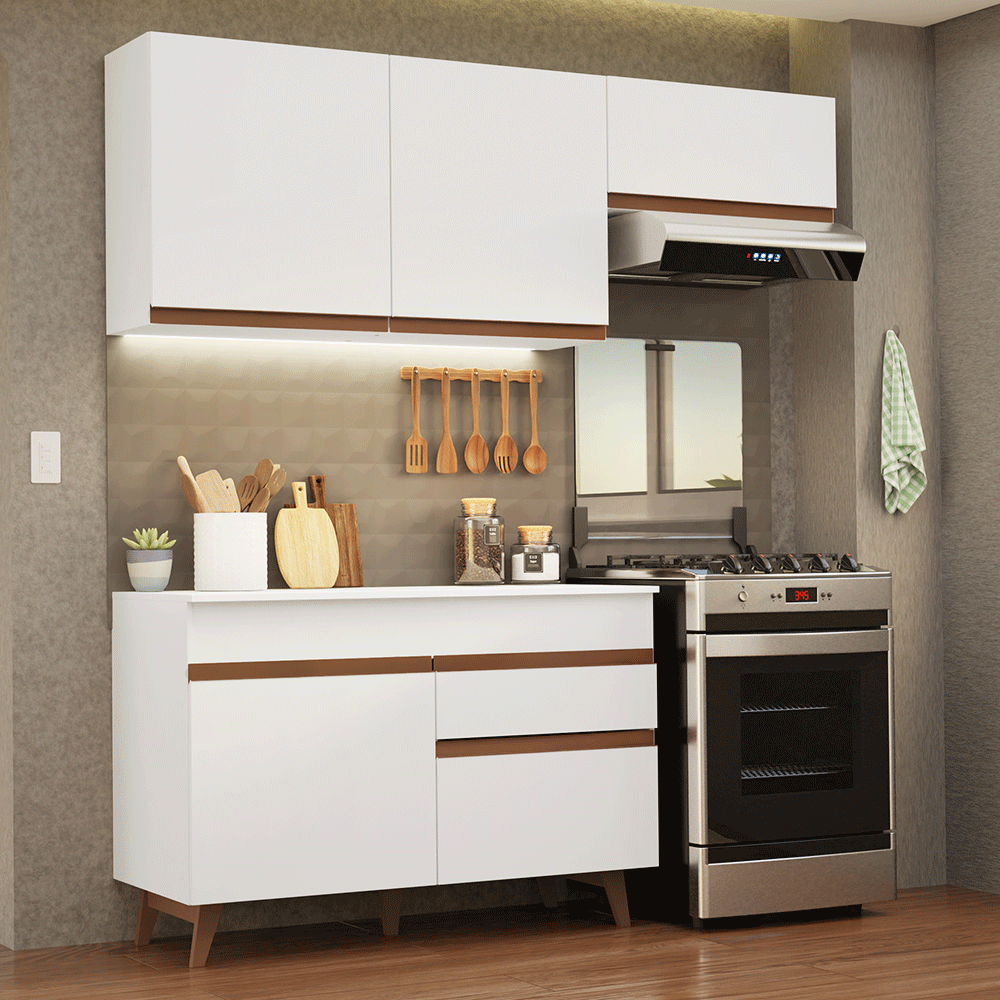 Cocina Integral Reims 1.90 m con Encimera Blanco 04