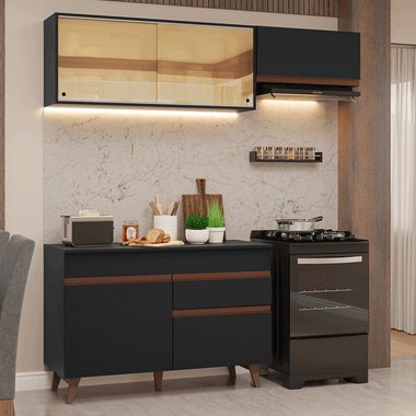 Cocina Integral Reims 1.90 m con Encimera Negro 05
