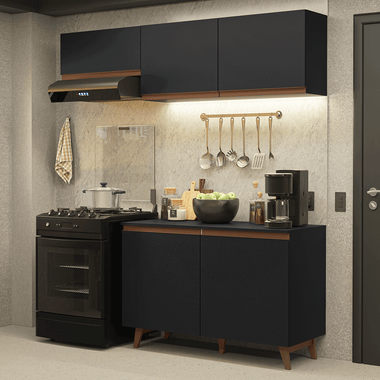 Cocina Integral Reims 1.90 m con Encimera Negro 08