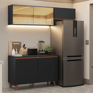 Cocina Integral Reims 1.90 m con Encimera Negro 09