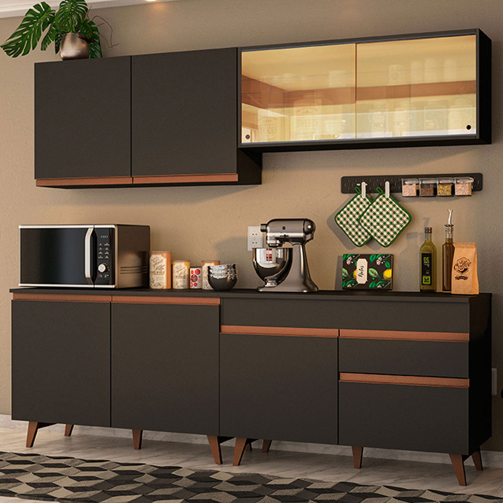 Cocina Integral Reims 2.40 m con Encimera Negro 01