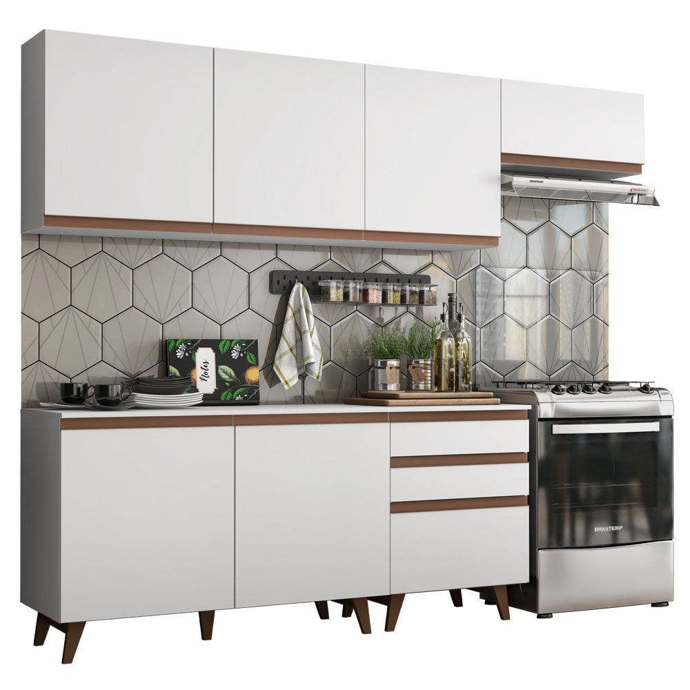 Cocina Integral Reims 2.50 m con Encimera Blanco 02