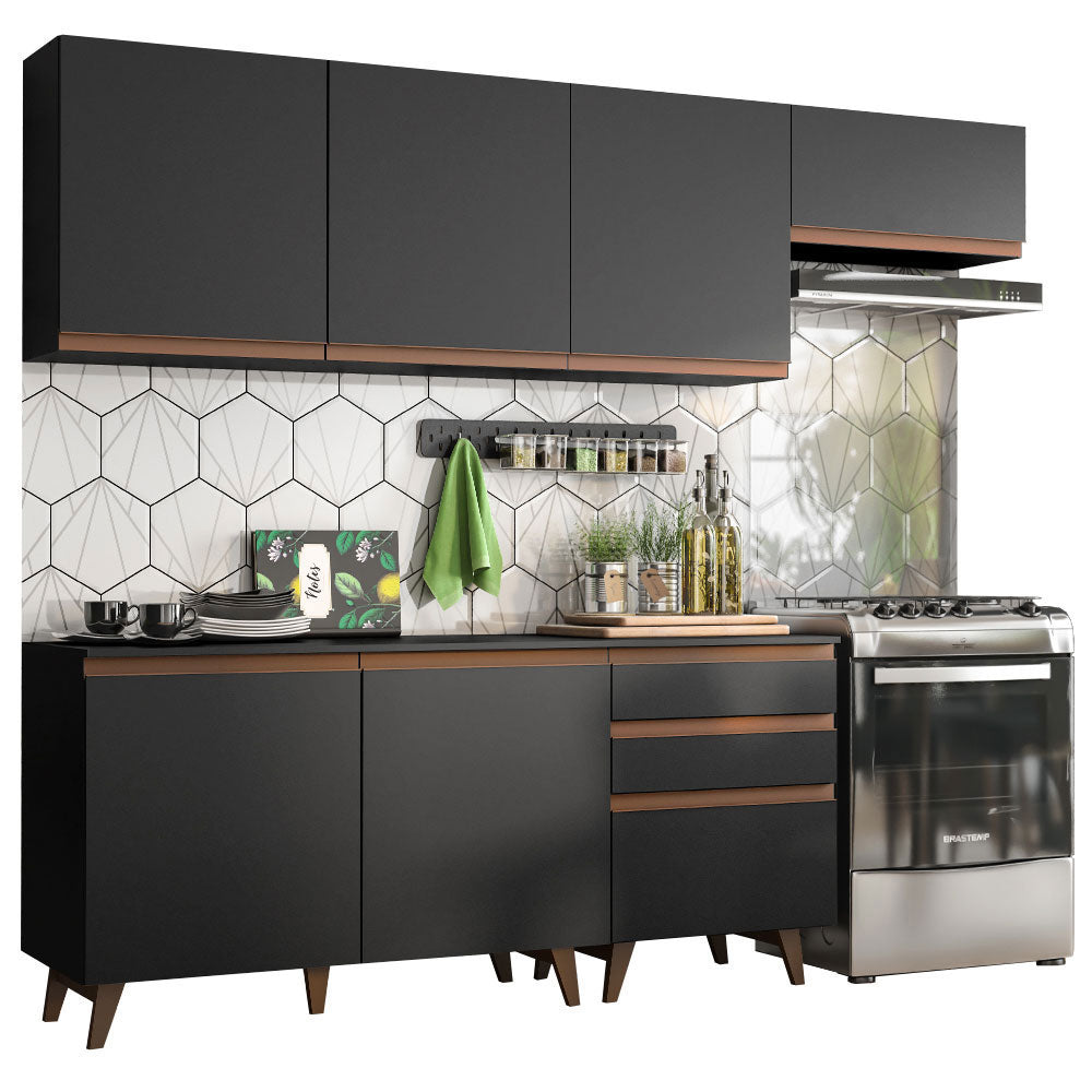 Cocina Integral Reims 2.50 m con Encimera Negro 02
