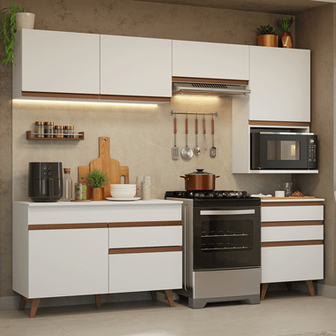 Cocina Integral Reims 2.50 m con Encimera Blanco 07