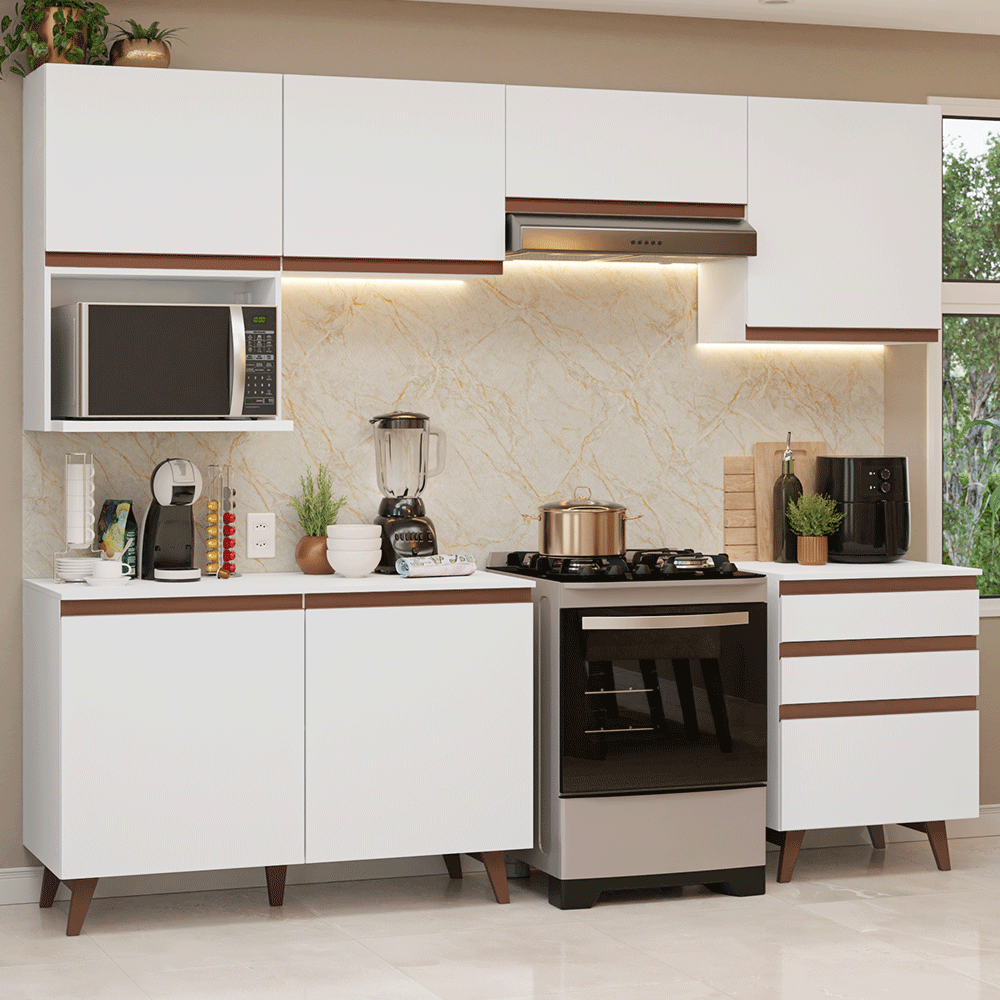 Cocina Integral Reims 2.50 m con Encimera Blanco 09