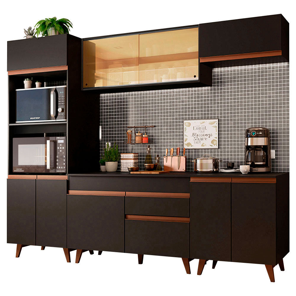 Cocina Integral Reims 2.60 m con Encimera Negro 02