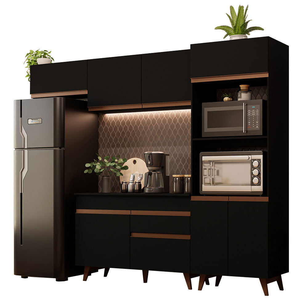 Cocina Integral Reims 2.60 m con Encimera Negro 08