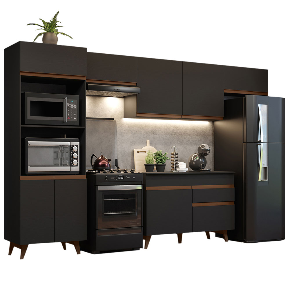 Cocina Integral Reims 3.30 m con Encimera Negro 01