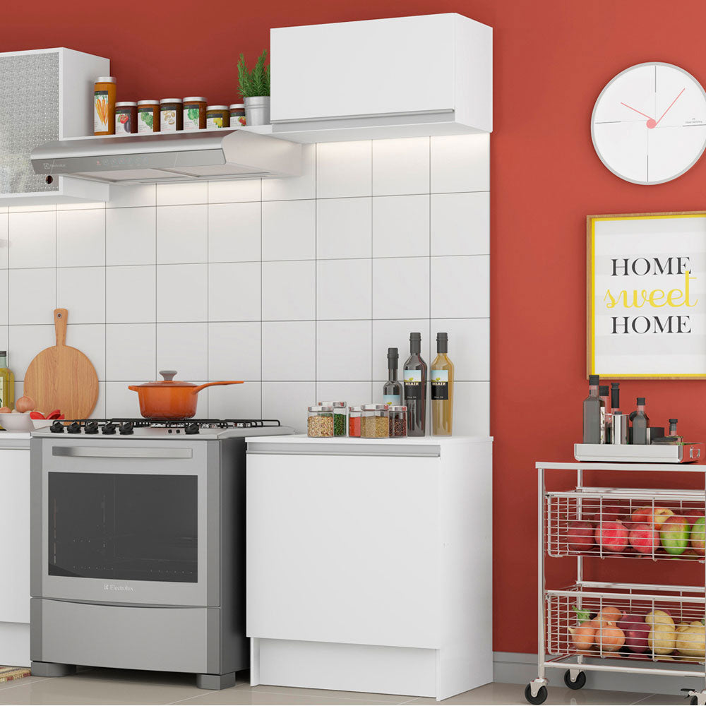 Kit Mueble de Cocina Superior y Mueble Bajo Topazio 60 cm Blanco Madesa