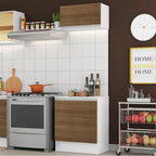 Kit Mueble de Cocina Superior y Mueble Bajo Topazio 60 cm Blanco/Marrón Madesa