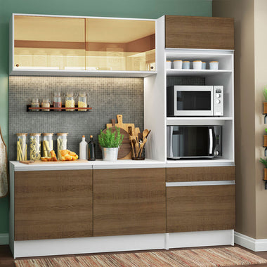 Cocina Integral Diamante Pop 1.80 m con Encimera Blanco/Marrón