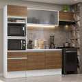 Cocina Integral Topazio 2.40 m con Encimera Blanco/Marrón 01