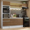 Cocina Integral Diamante 2.40 m con Encimera Blanco/Marrón 02
