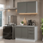 Cocina Integral Vik 1.20 Metros con Encimera Blanco/Gris 01