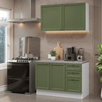 Cocina Integral Vik 1.20 Metros con Encimera Blanco/Verde 01