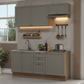 Cocina Integral Vik 1.80 Metros Marrón/Gris 01