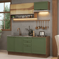 Cocina Integral Vik 1.80 Metros Marrón/Verde 05