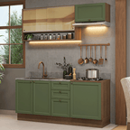 Cocina Integral Vik 1.80 Metros Marrón/Verde 05