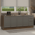 Kit 2 Muebles de Cocina Bajo Vik 2.00 m Marrón/Gris 01
