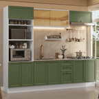 Cocina Integral Vik 2.70 Metros Blanco/Verde 02