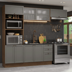 Cocina Integral Vik 2.70 Metros Marrón/Gris 03