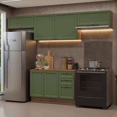 Cocina Integral Vik 2.80 m con Encimera Marrón/Verde 01