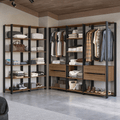 Clóset Modulado Abierto Valencia 4 Cajones 19 Niveles 180 cm x 317 cm Marrón/Negro 01